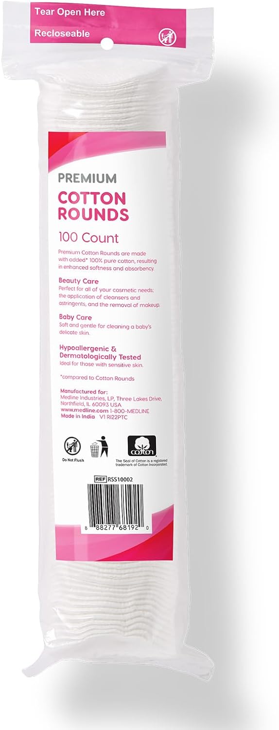 Simply Soft Premium Cotton Rounds – 600Ct, 100%