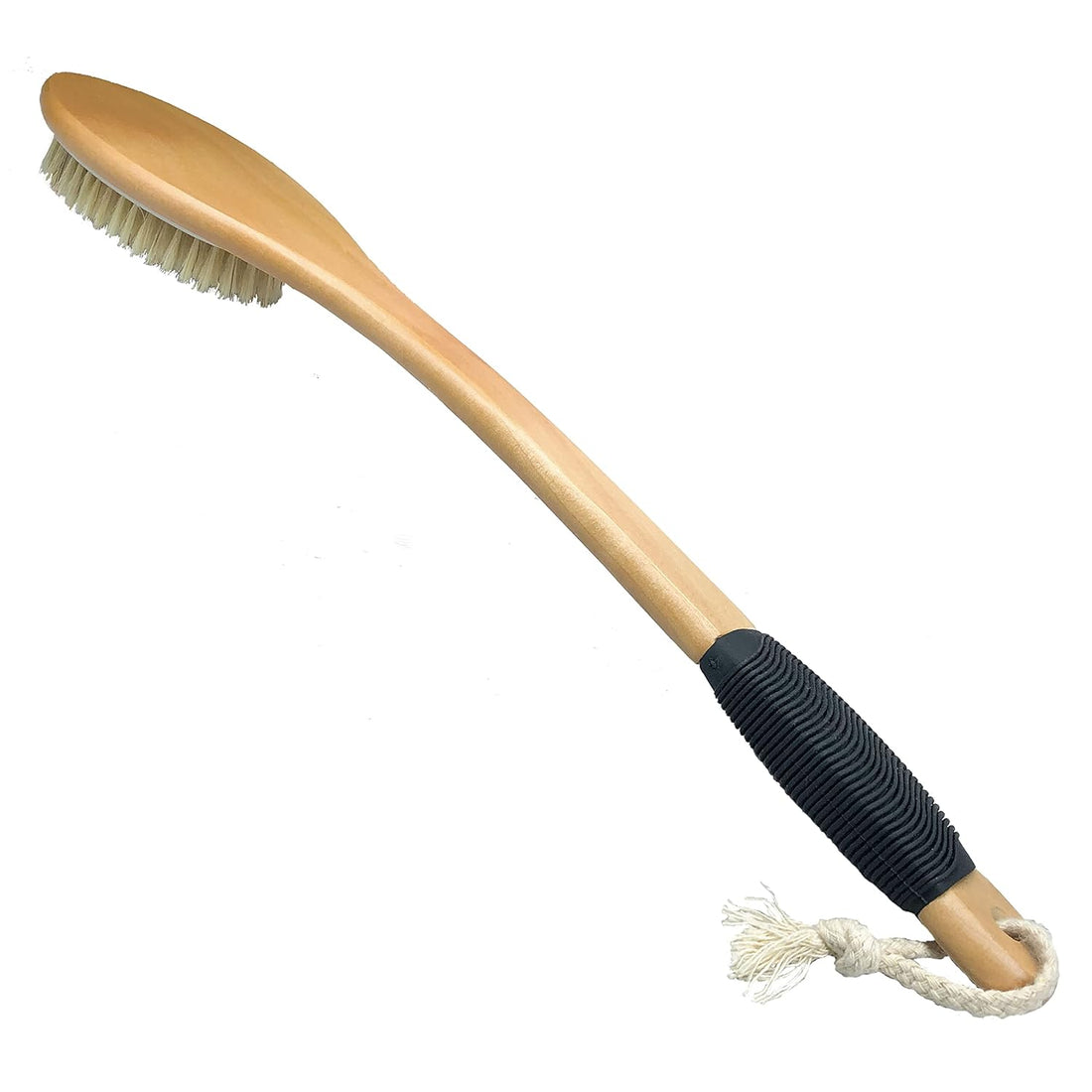 Wooden Bath Brush – Long Handle, Natural Bristles