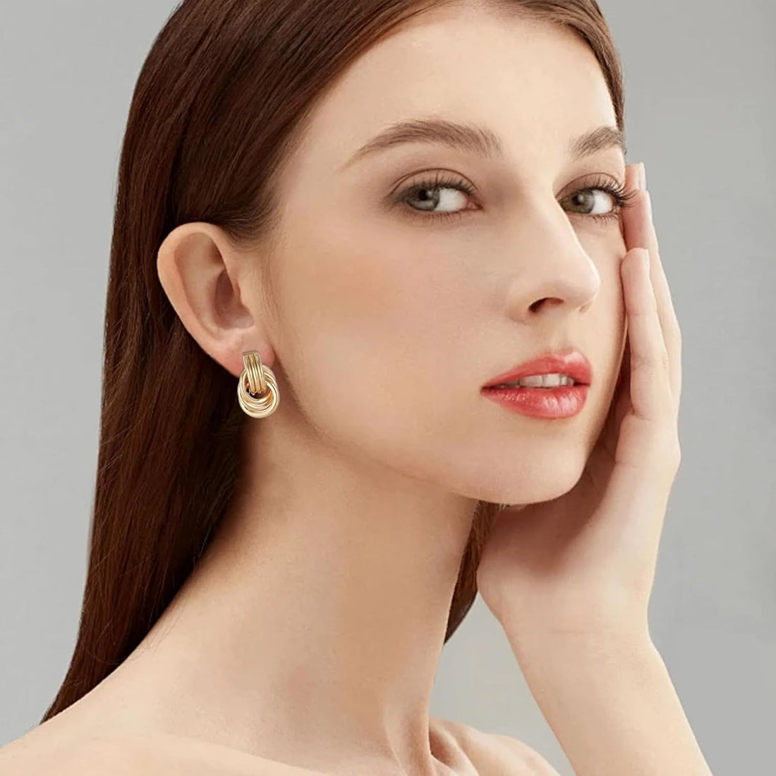 Gold &amp; Silver Geometric Statement Earrings for Women