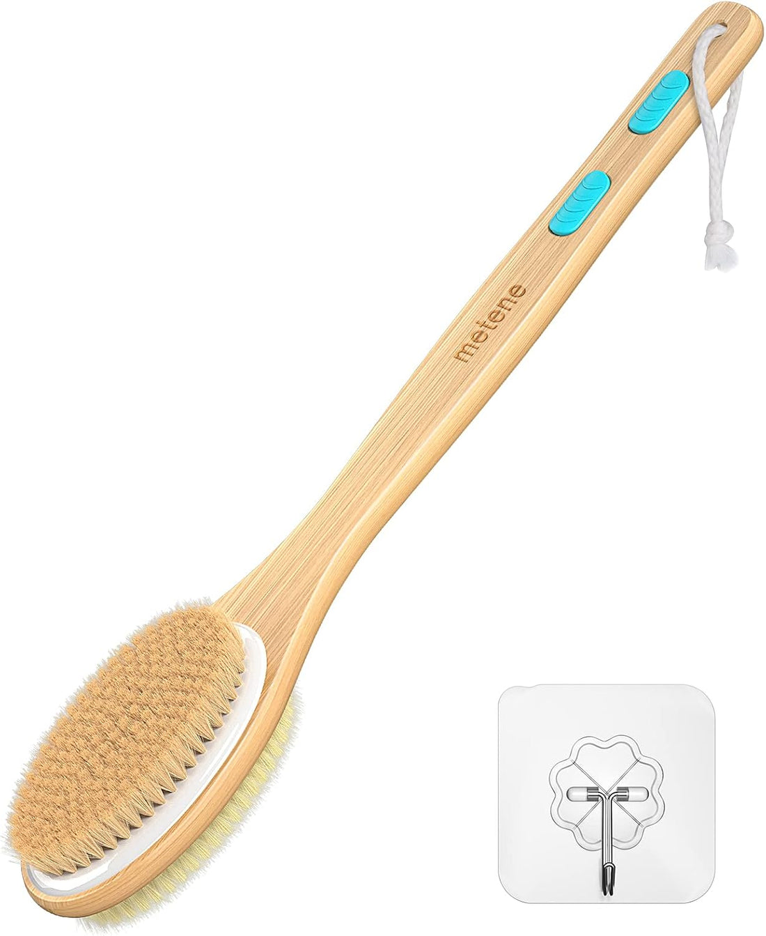 Dual-Sided Shower Brush – Soft &amp; Stiff Bristles