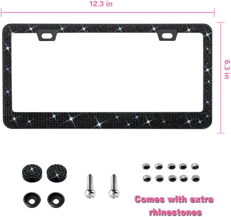 Bling License Plate Frame Sparkly Black
