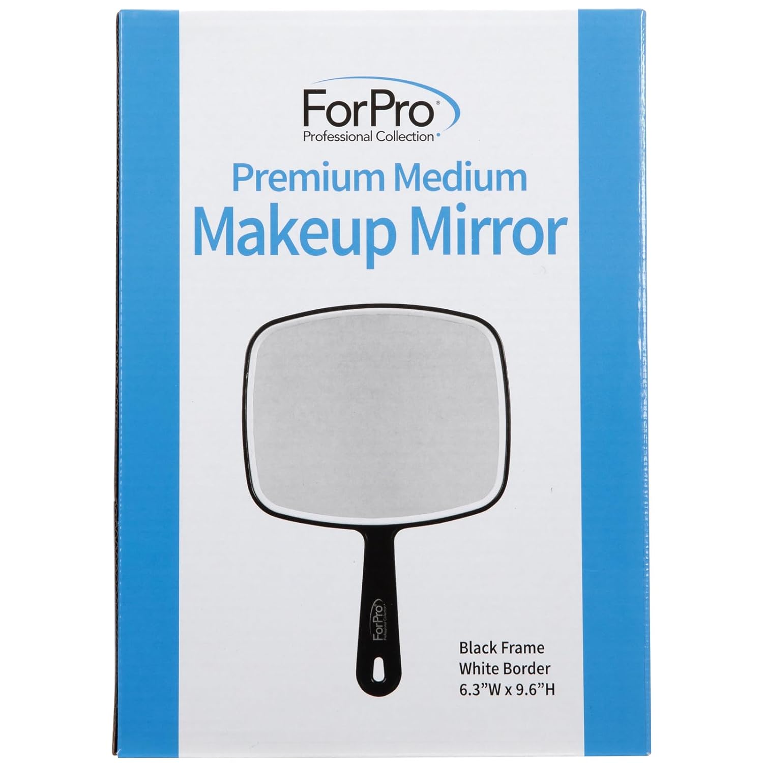 Premium Hand Mirror with Handle – Black, 6.3&quot;x9.6&quot;