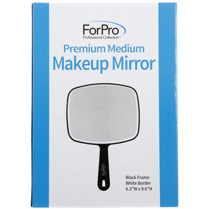 Premium Hand Mirror with Handle – Black, 6.3&quot;x9.6&quot;
