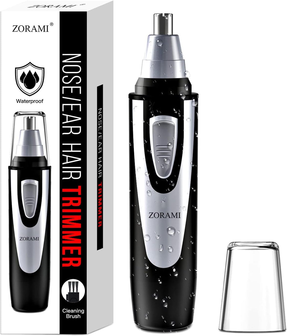 Ear &amp; Nose Hair Trimmer – Waterproof, Black, Painless