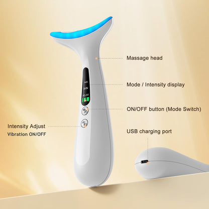 Facial &amp; Neck Massager – Lifting, Firming, White