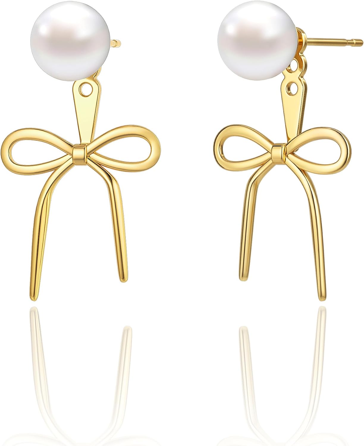 Gold Pearl Hoop Earrings for Women Trendy