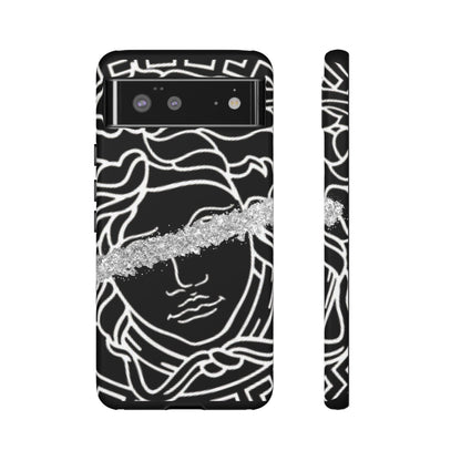 Luxury Medusa Head Tough Black and Silver Phone Case