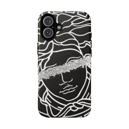 Luxury Medusa Head Tough Black and Silver Phone Case