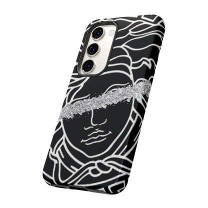 Luxury Medusa Head Tough Black and Silver Phone Case