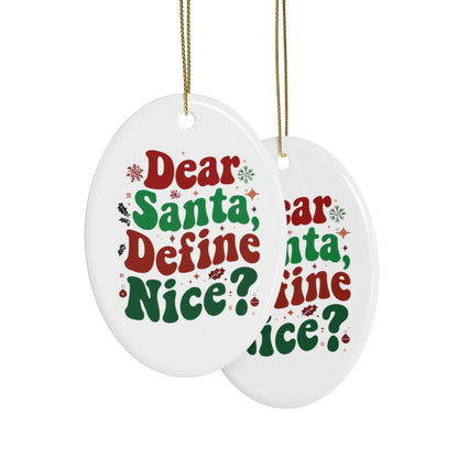 Dear Santa Define Nice Christmas Tree Decoration (1pcs, 5pcs, 10pcs, 20pcs)