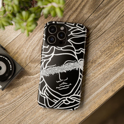 Luxury Medusa Head Tough Black and Silver Phone Case