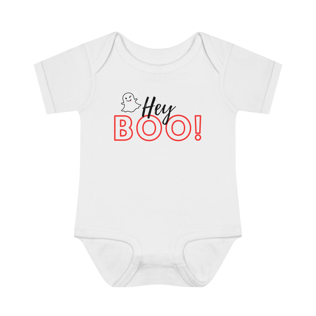Hey Boo! Halloween Infant Baby Rib Onesie Bodysuit