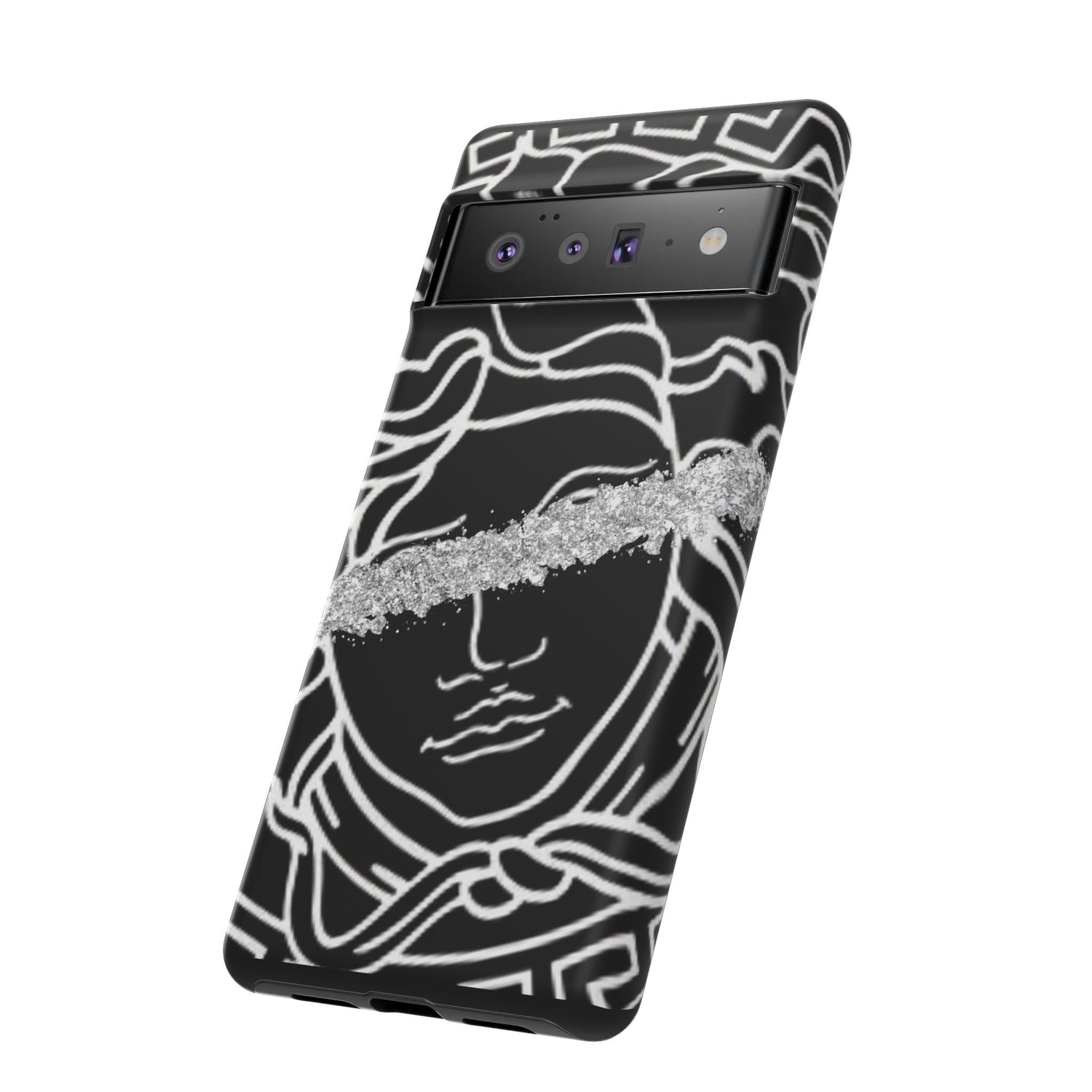 Luxury Medusa Head Tough Black and Silver Phone Case