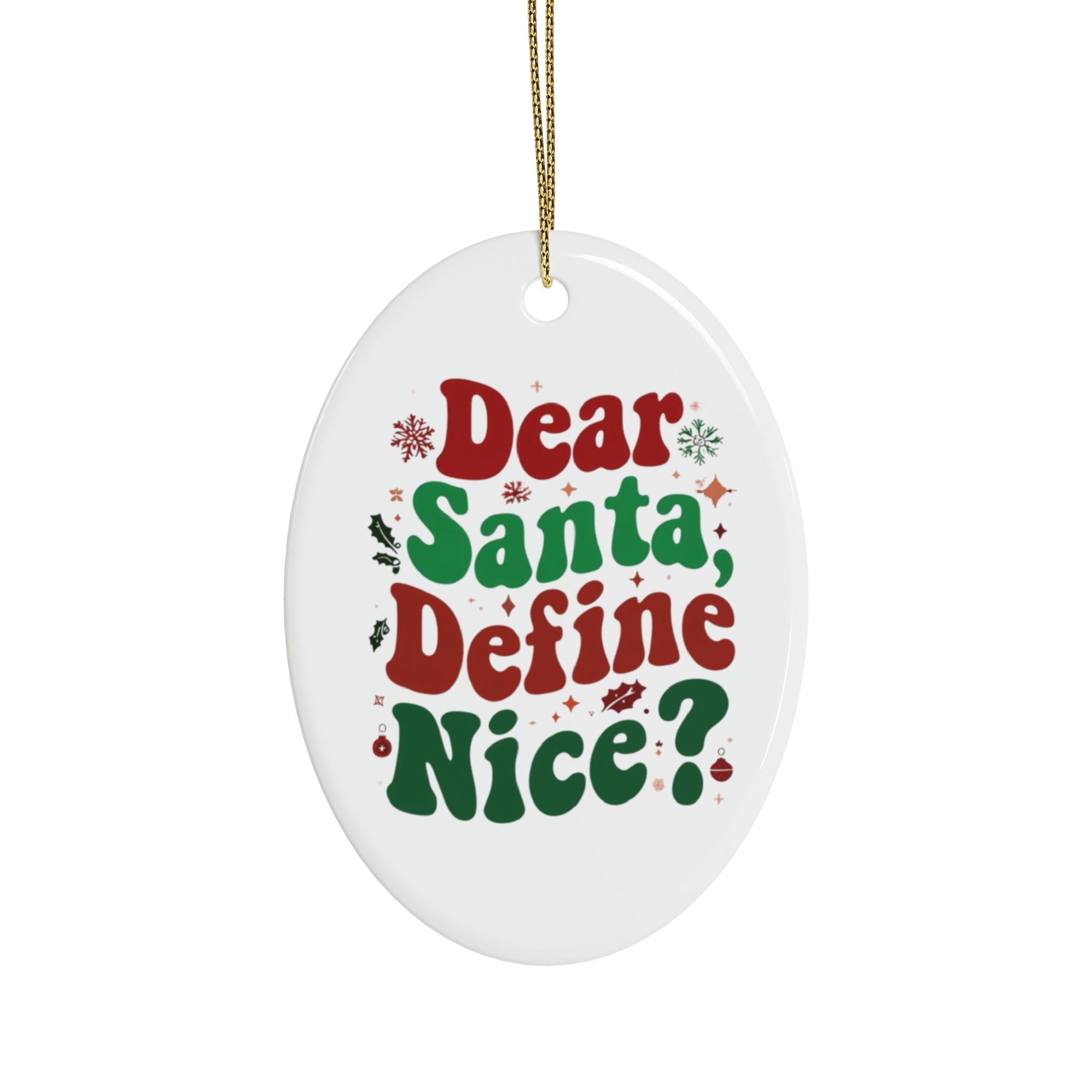 Dear Santa Define Nice Christmas Tree Decoration (1pcs, 5pcs, 10pcs, 20pcs)