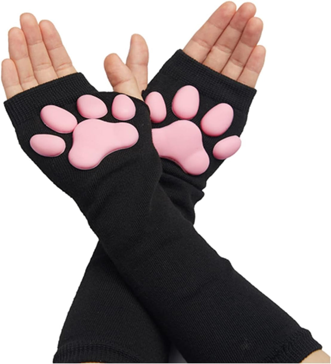 Cute Cat Paw Mittens – Kawaii 3D Toe Beans Fingerless Gloves