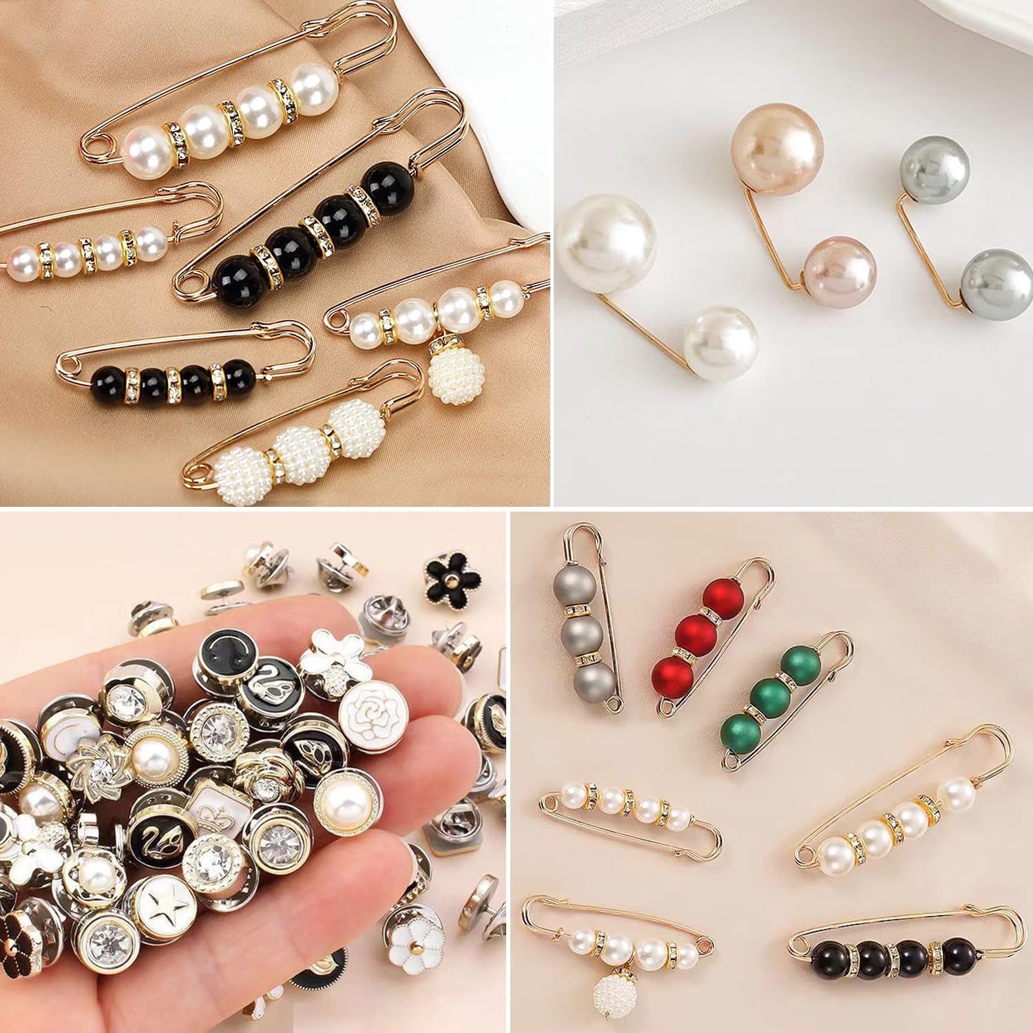 70Pcs Brooch &amp; Safety Pins Set – Fashion Charms for Clothes &amp; Accessories