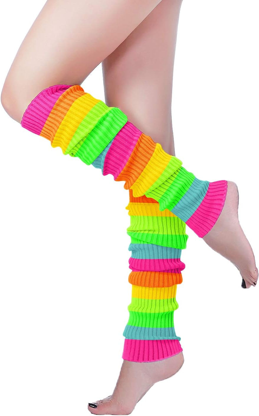 Long Leg Warmer, Women’S Men 80S Party Ribbed Knit Dance Sports