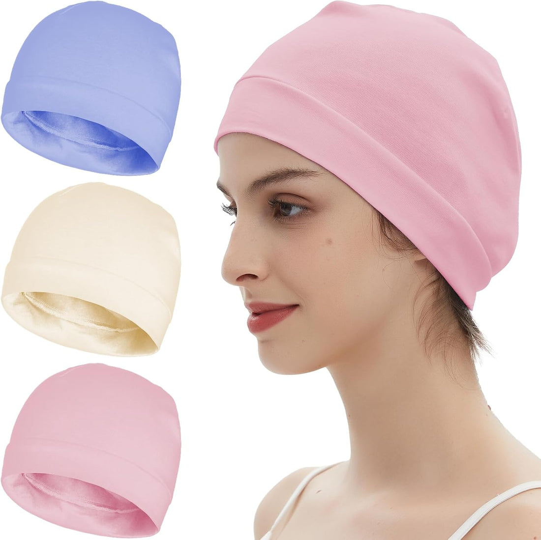 3pcs Cotton Skull Caps for Men &amp; Women