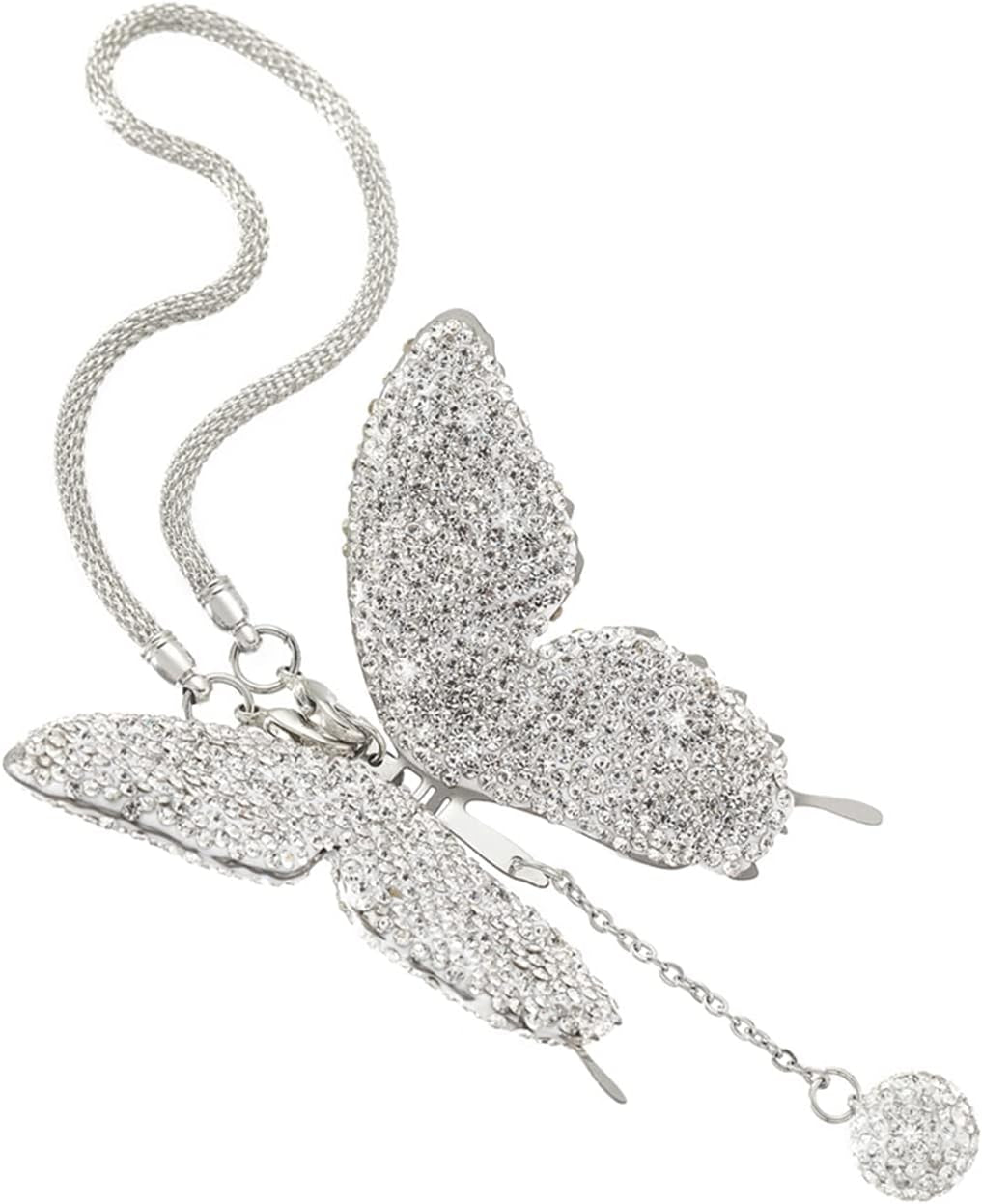 Bling Butterfly Diamond Car Accessories - Crystal Rear View Mirror Charms for Women, Valentine&