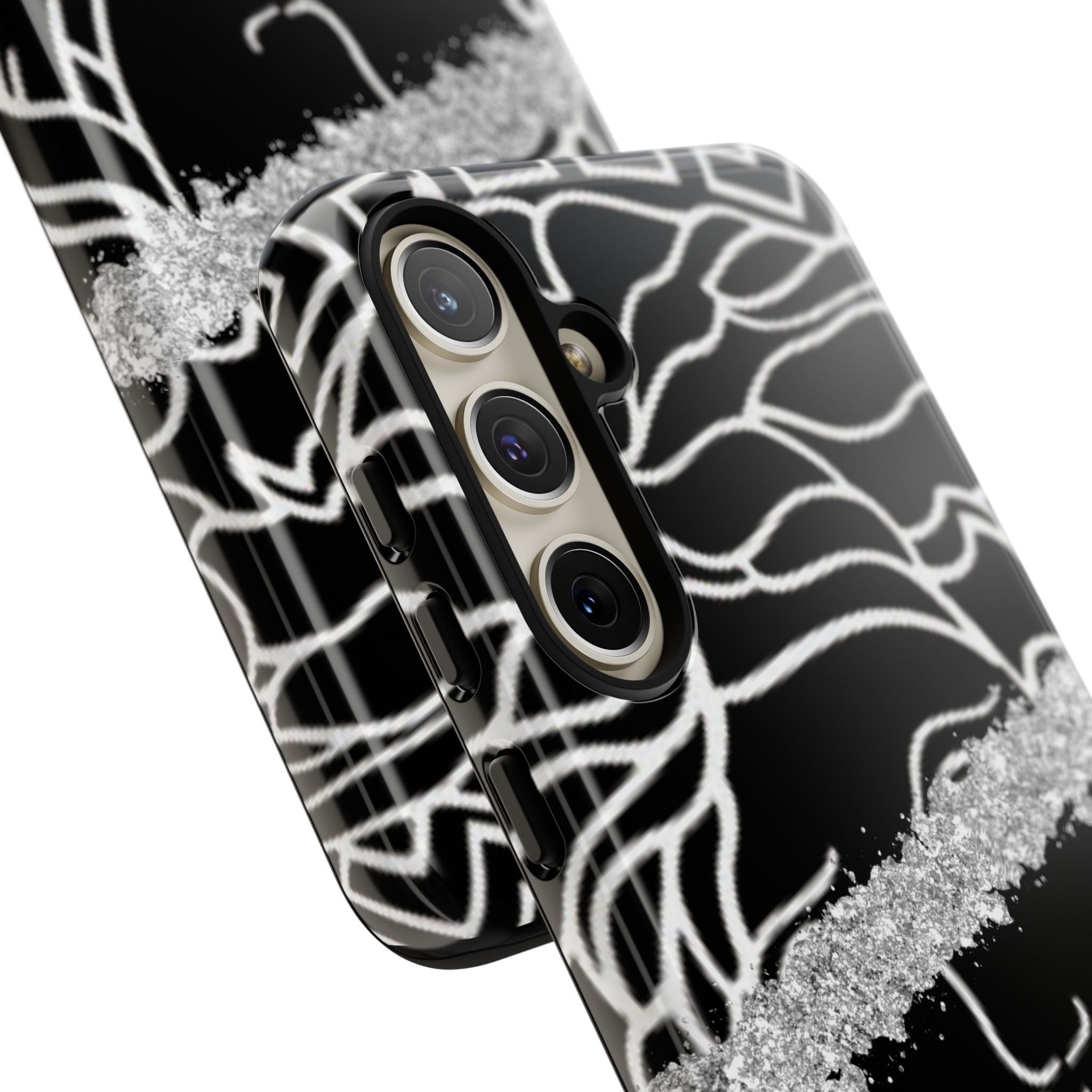 Luxury Medusa Head Tough Black and Silver Phone Case