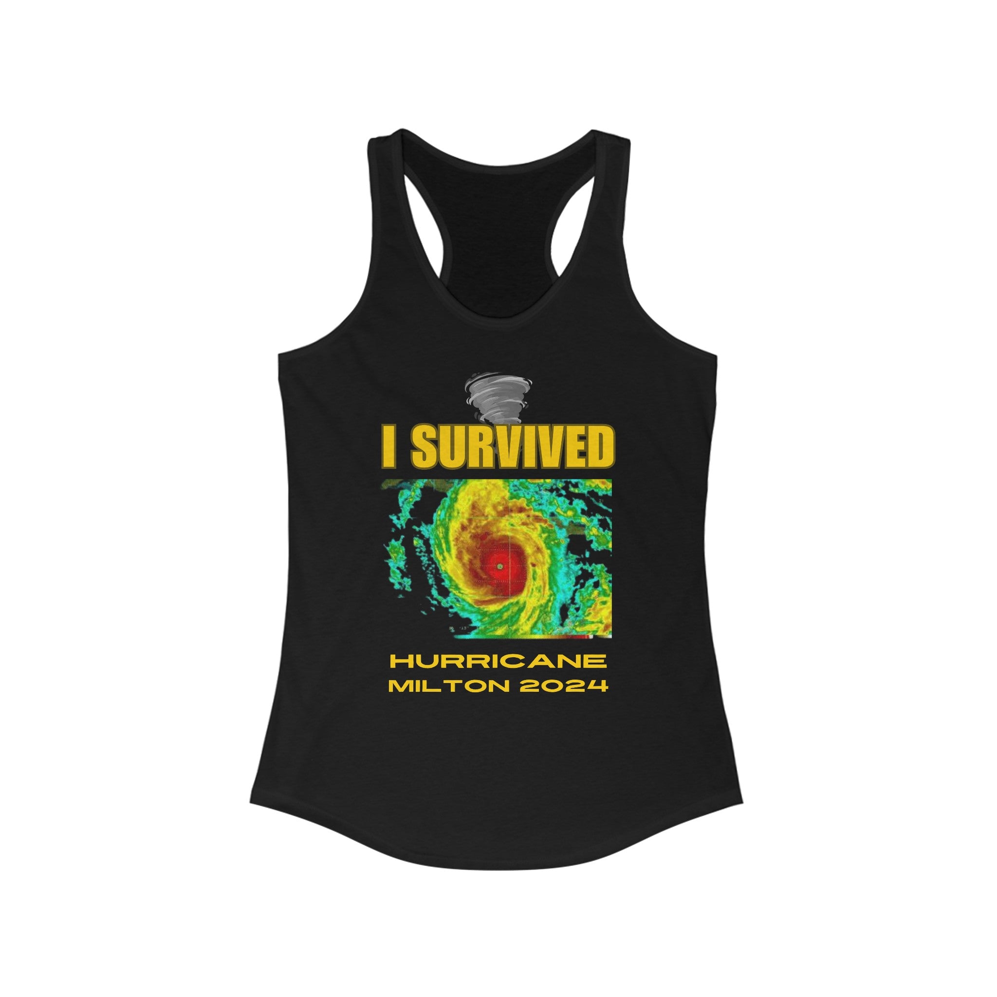 I Survived Hurricane Milton 2024 Racerback Tank Top Bold Survival Statement Tank Hurricane Event Apparel Limited Edition 2024 Tank