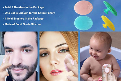 9-In-1 Face Scrubber Face Cleaning Brushes Super