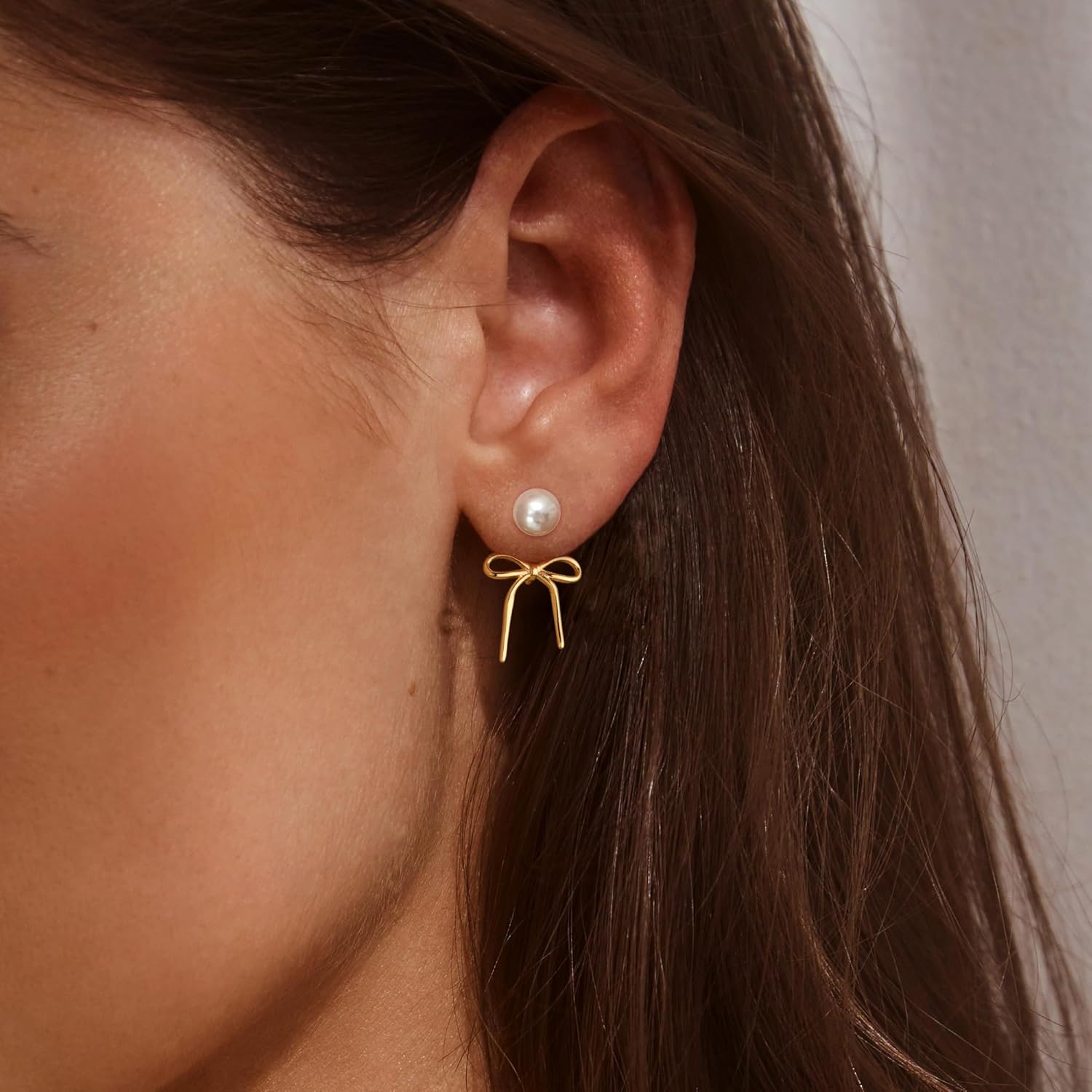 Gold Pearl Hoop Earrings for Women Trendy