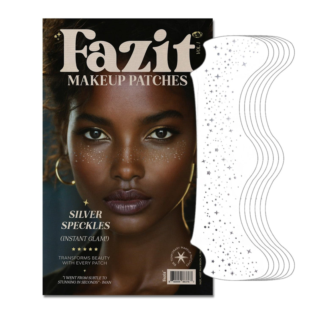 Silver Glitter Makeup Patches for Face – 6 Count