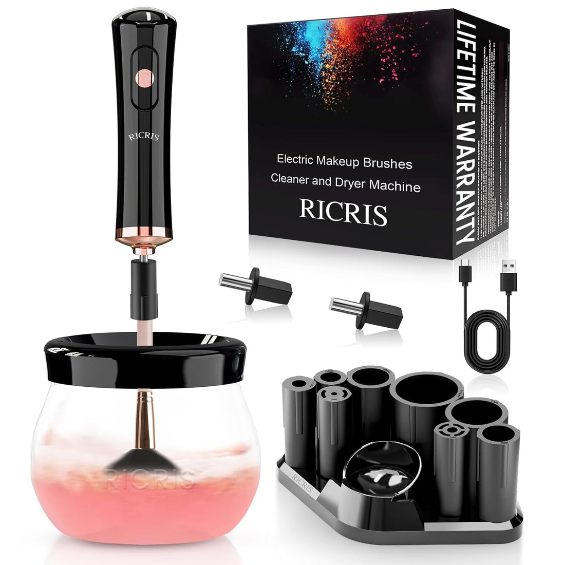 Electric Brush Cleaner &amp; Dryer – Auto Spin Wash Tool