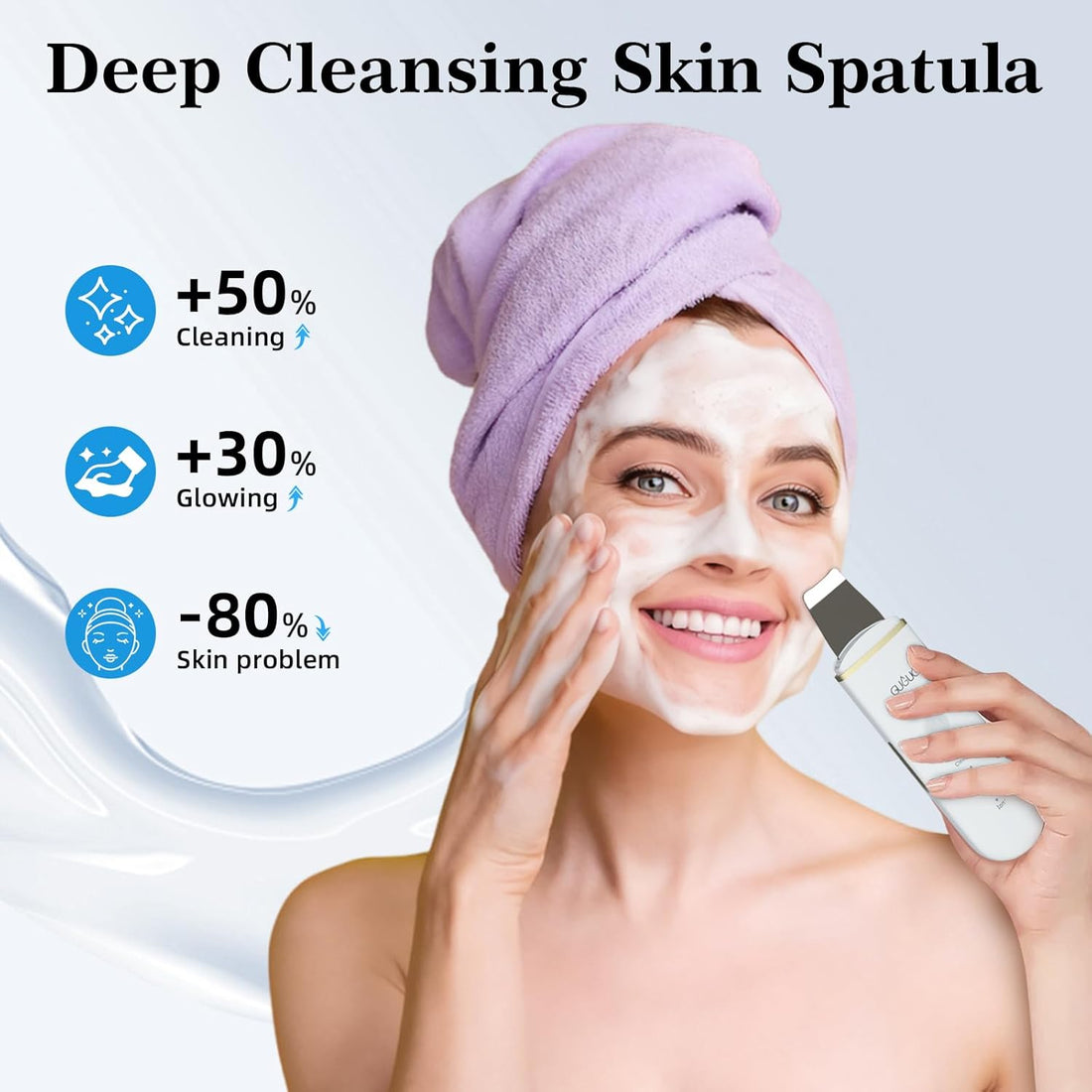 Skin Scrubber Face Spatula – Pore Cleaner, White
