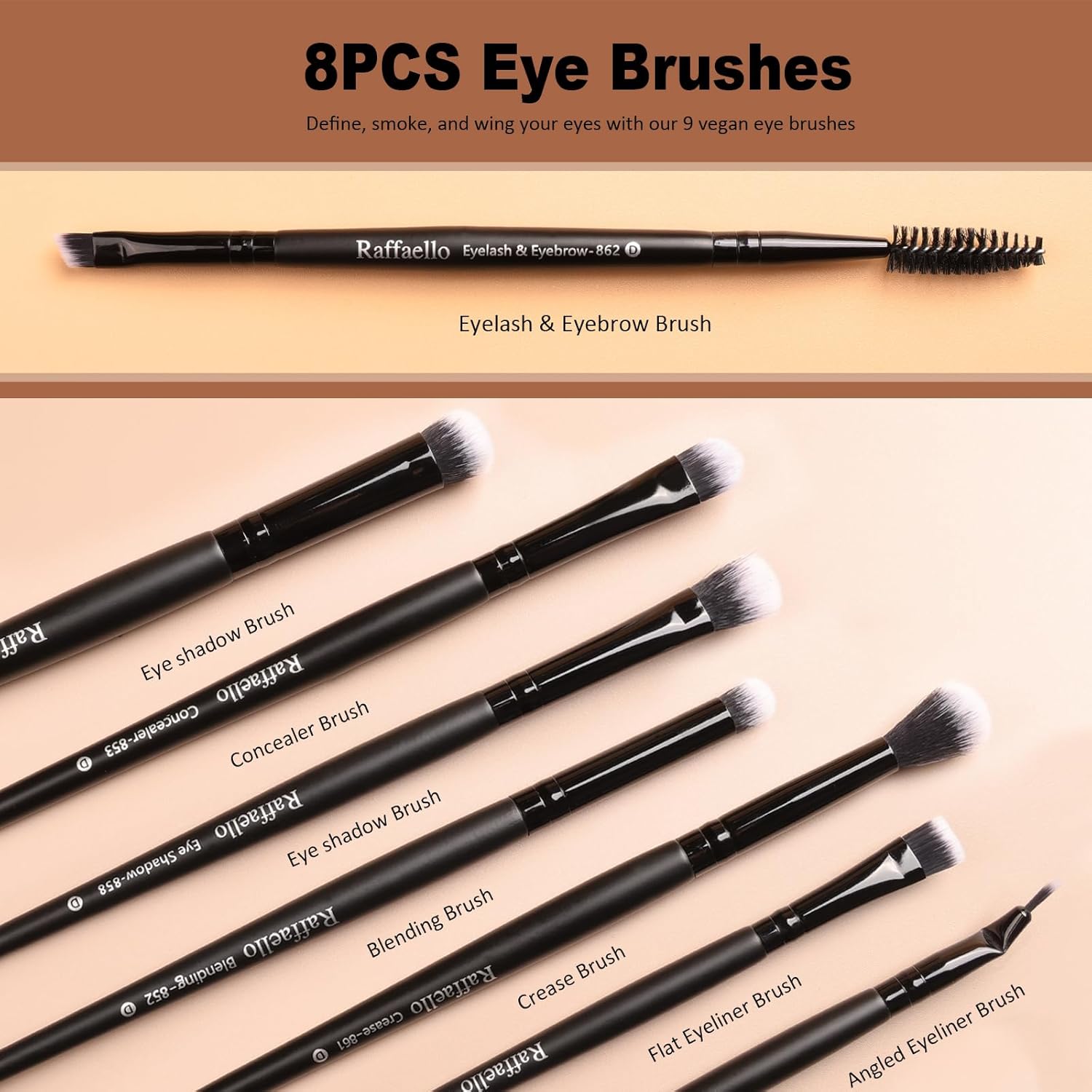 15Pcs Premium Makeup Brush Set – Face &amp; Eye Essentials