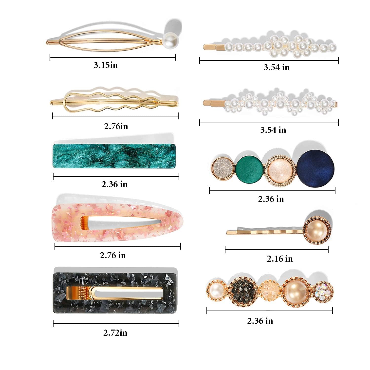 20 PCS Macaron Pearl Hair Clips Set