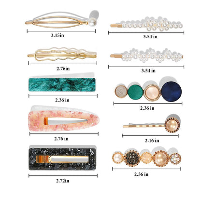 20 PCS Macaron Pearl Hair Clips Set