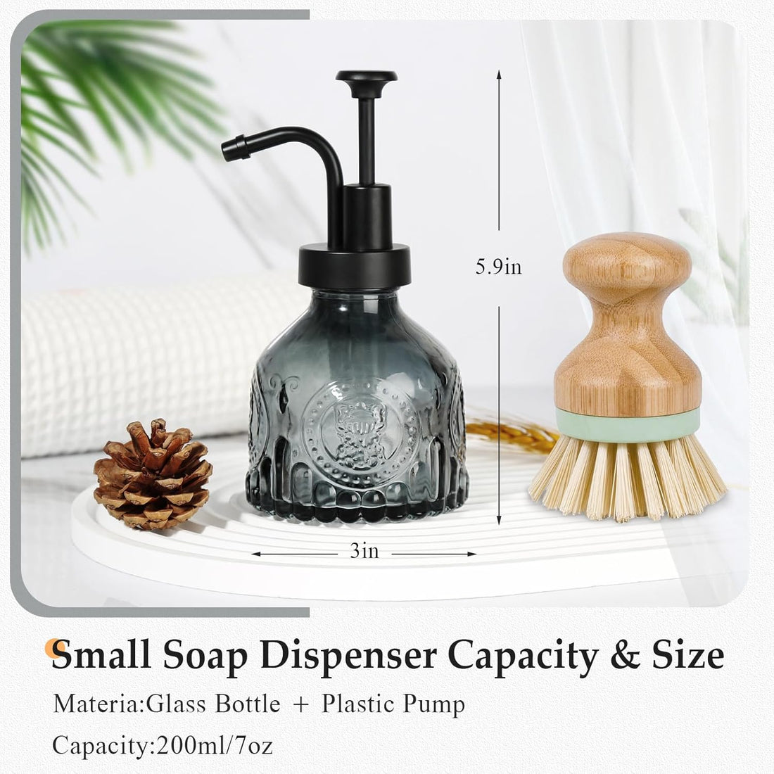 Black Soap Dispenser Glass