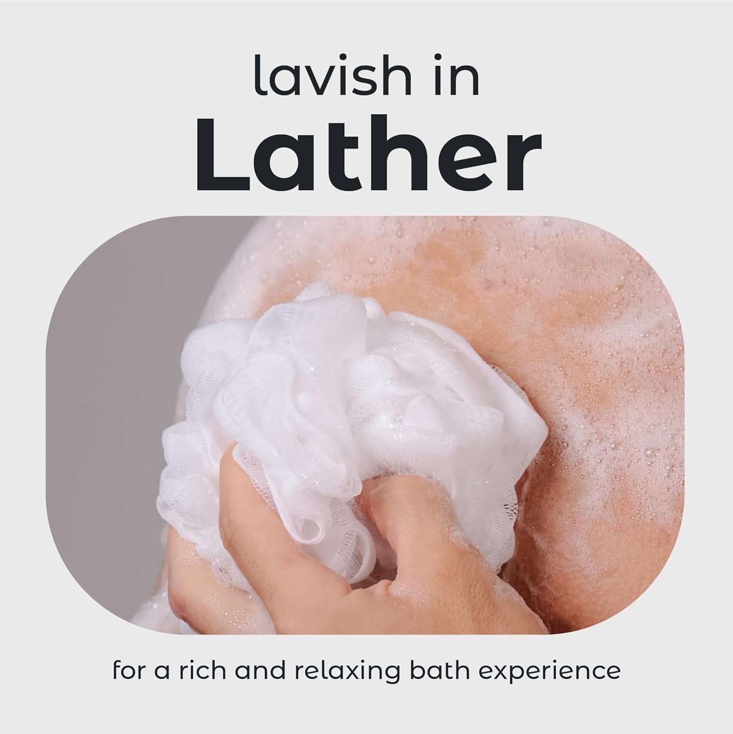 Bath Shower Loofah Sponge Pouf Body Scrubber 