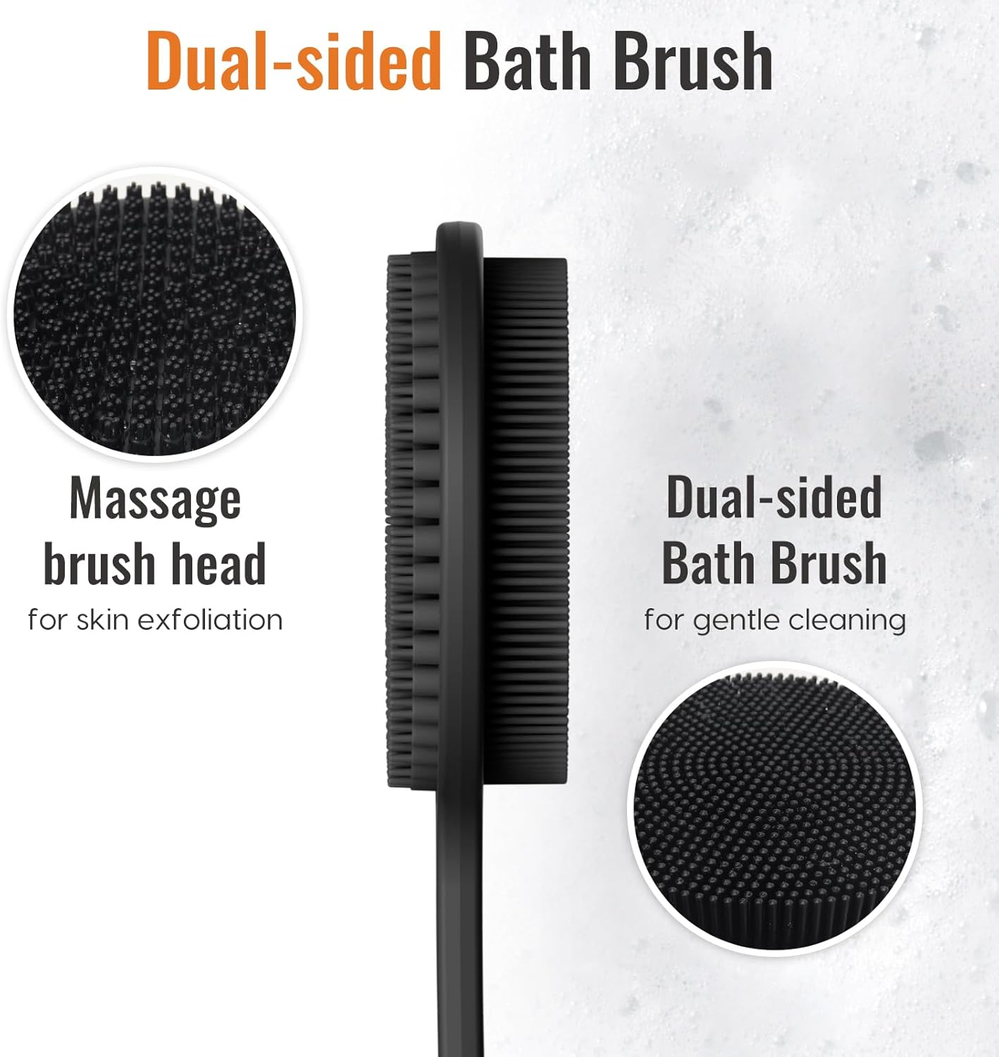 Silicone Back Scrubber – 17&quot; Body Brush for Men