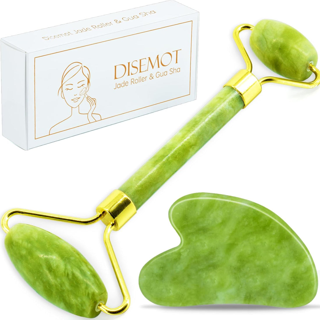 Jade Roller &amp; Gua Sha Set – Cooling, Firming, Anti