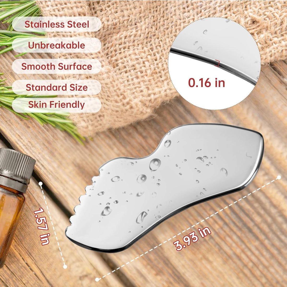 Stainless Steel Gua Sha Tool – Face Sculpting