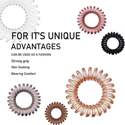 17 Pack Spiral Hair Ties No Crease