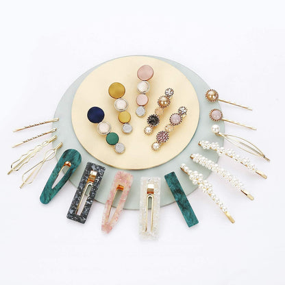 20 PCS Macaron Pearl Hair Clips Set
