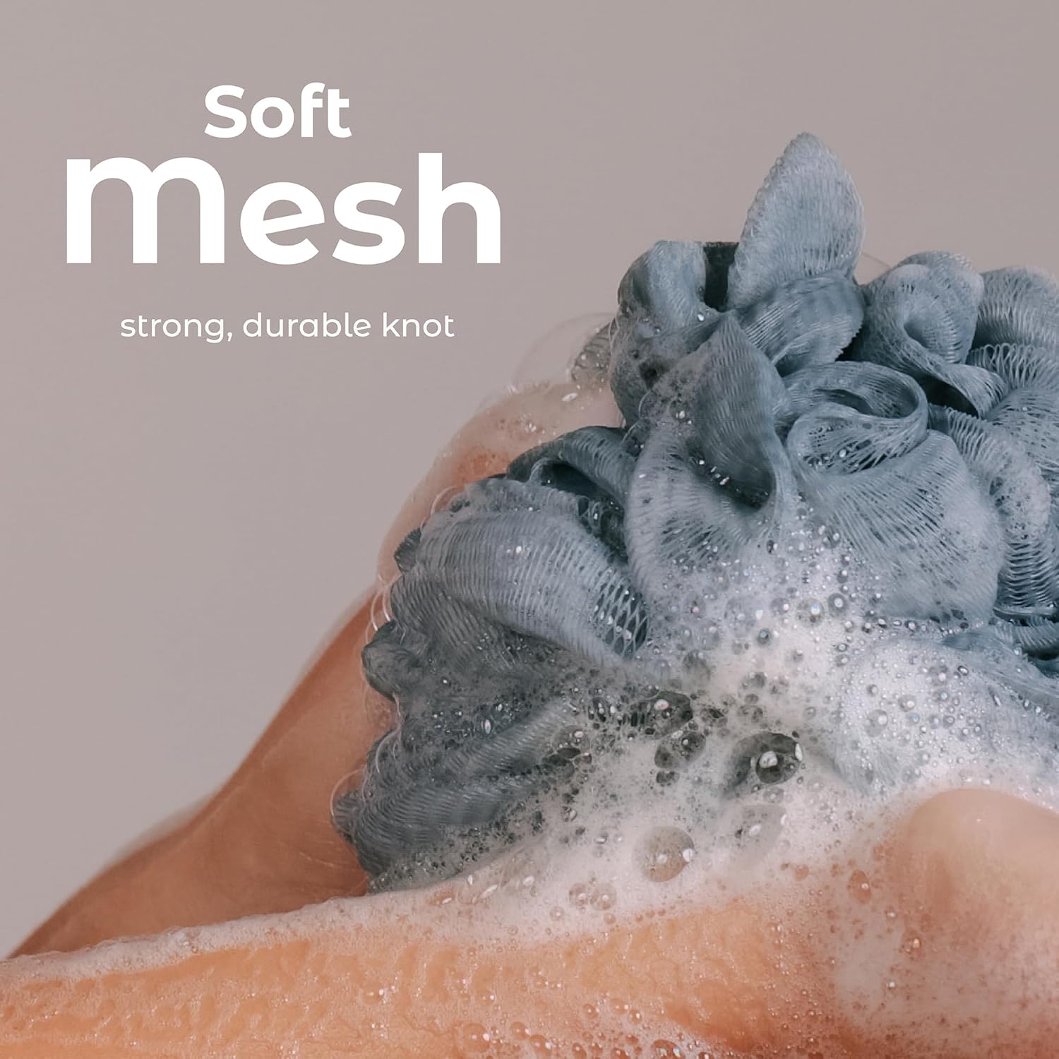 Bath Shower Loofah Sponge Pouf Body Scrubber 