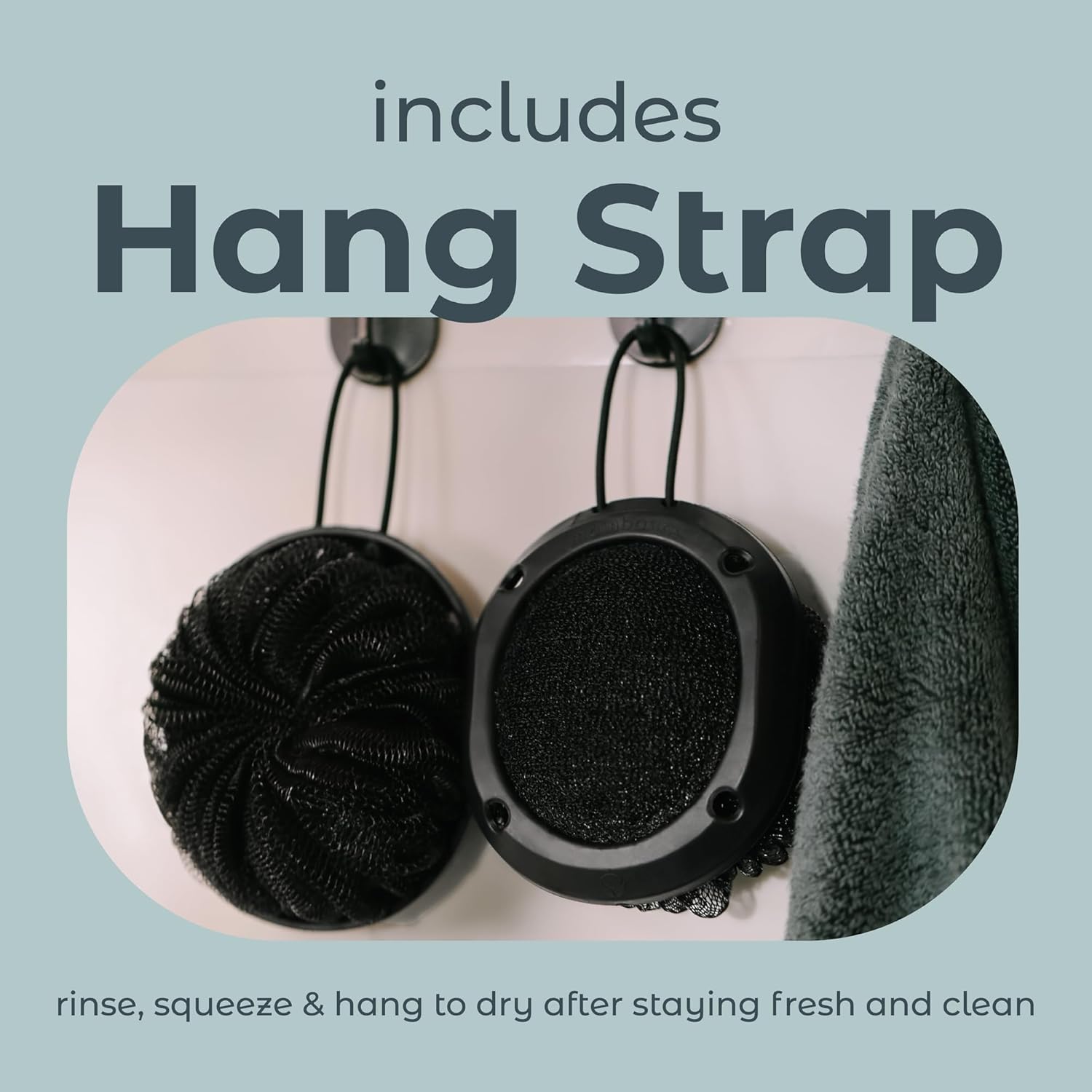 Shower Tool Duo 2-1 Shower Loofah Sponge