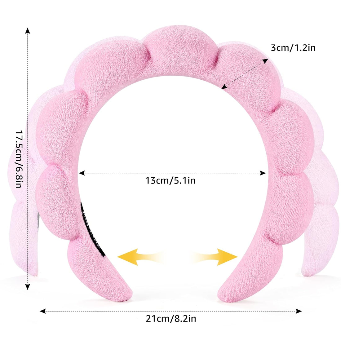 Spa Face Headbands - 2 Pack (Black &amp; Pink)