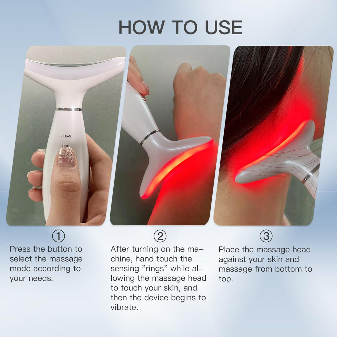 3-in-1 Face &amp; Neck Beauty Massager – LED &amp; Thermal