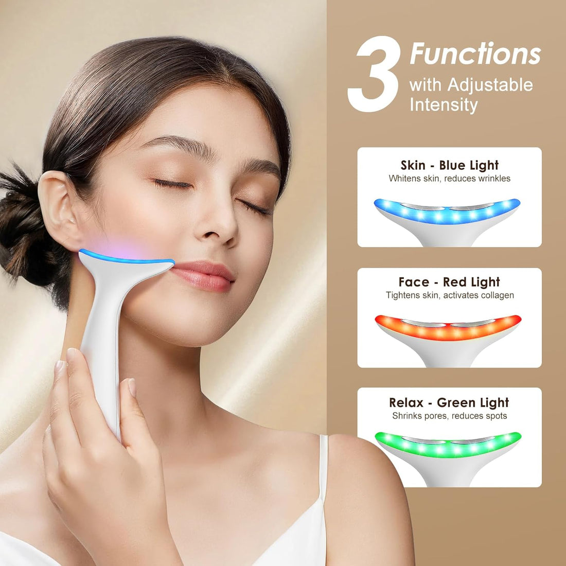 Facial &amp; Neck Massager – Lifting, Firming, White