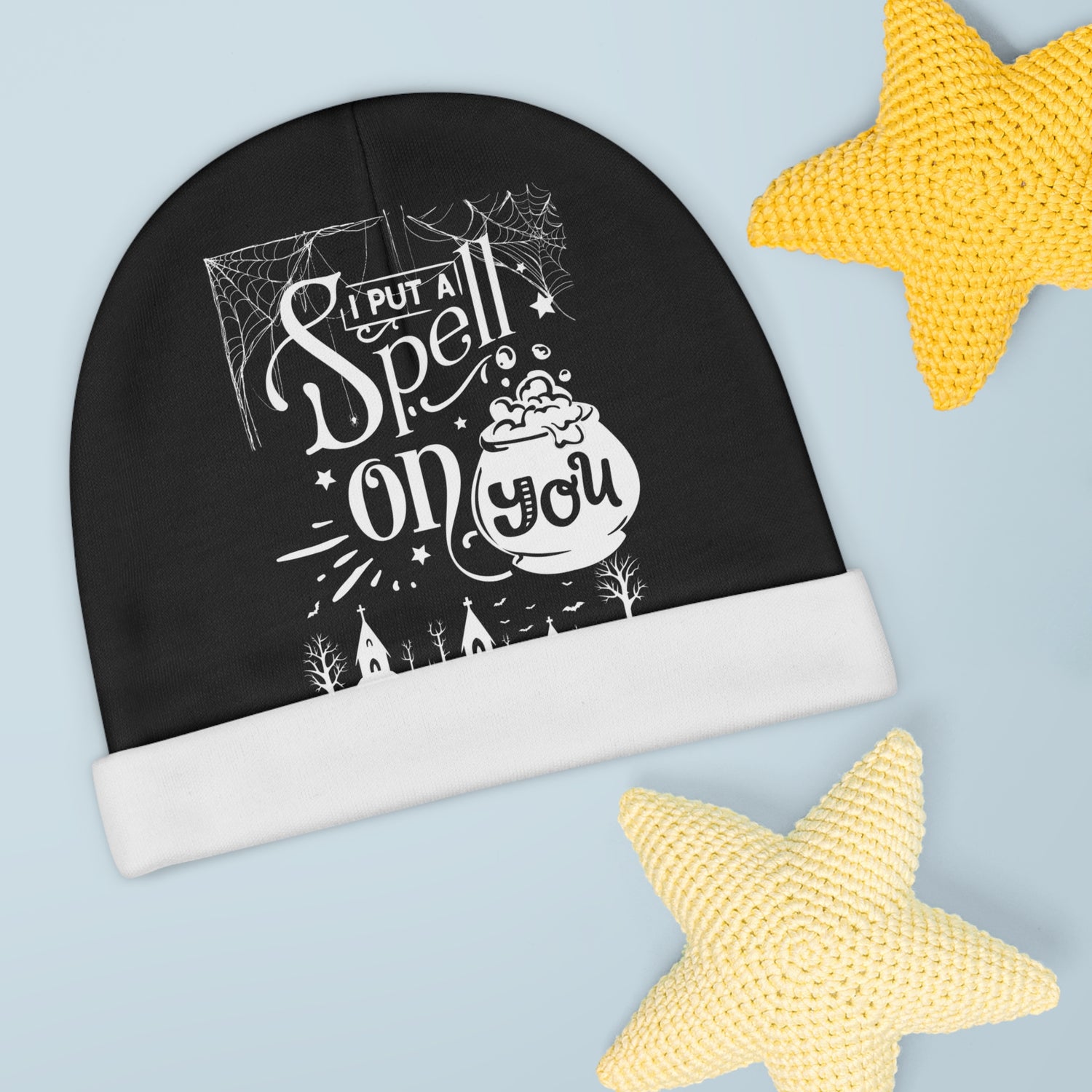 Baby Beanie I Put a Spell on You Halloween Beanie - Cozy Spooky Hat - Perfect Fall and Winter Accessory