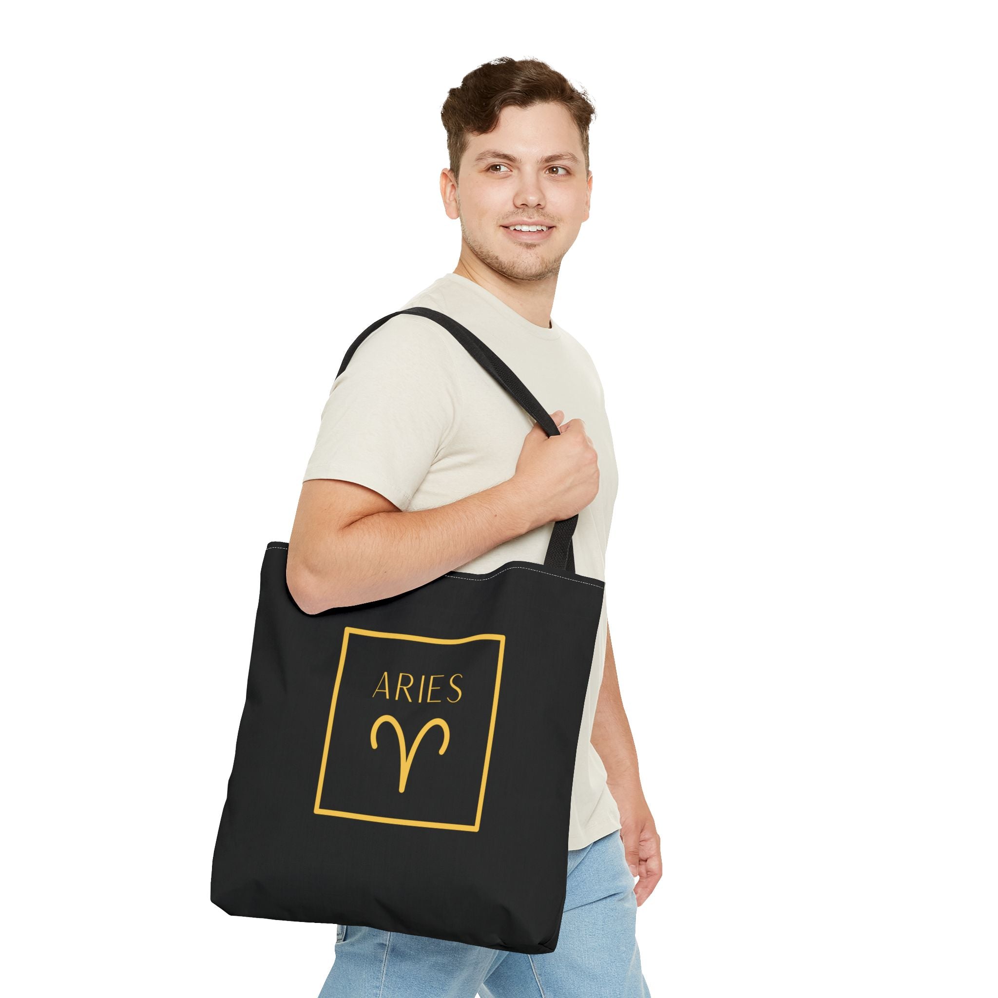 Aries Zodiac Tote Bag Bold Aries Symbol Design Durable and Eco Friendly Material Spacious and Stylish Perfect Tote for Aries Lovers