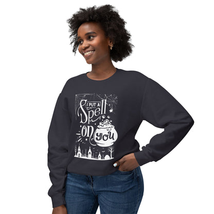 I Put a Spell on You Halloween Crewneck Sweatshirt | Spooky &amp; Cozy Halloween Apparel