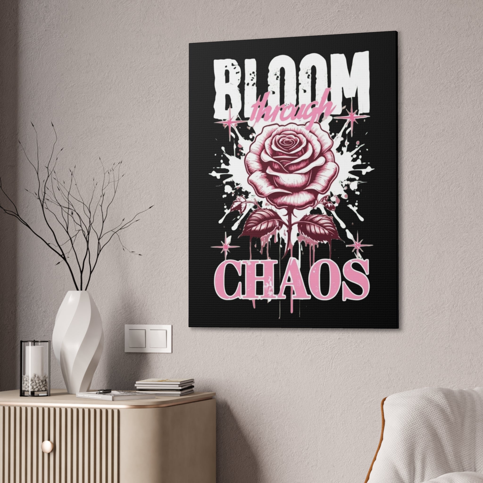 Bloom Through Chaos Canvas Wall Art