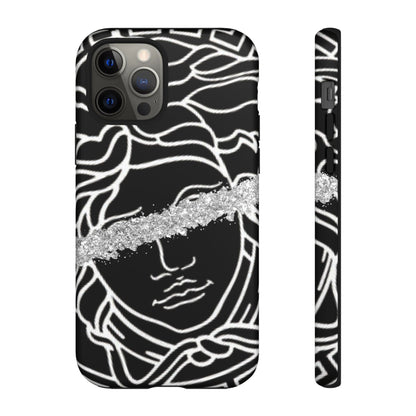 Luxury Medusa Head Tough Black and Silver Phone Case